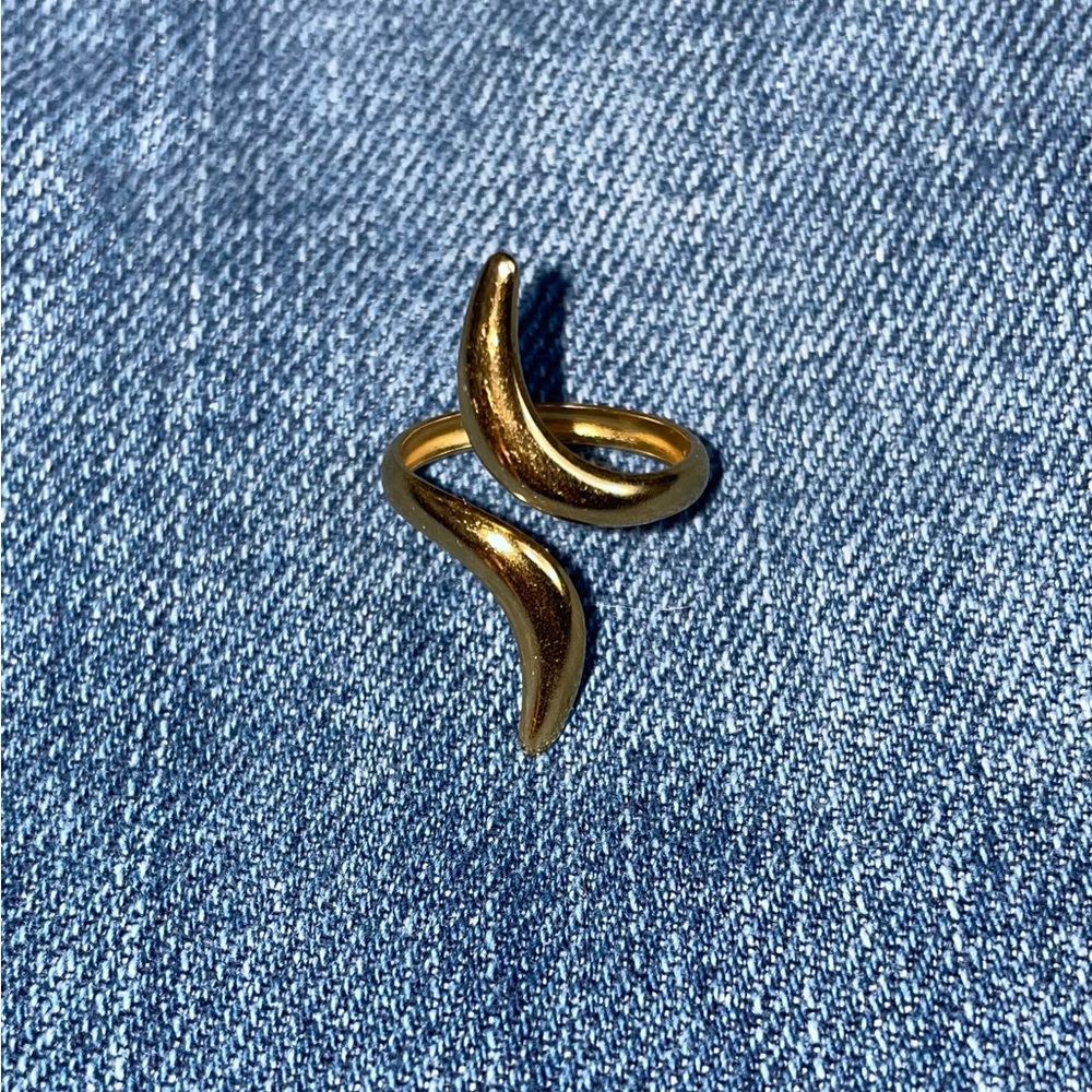 Gold-Plated Adjustable Abstract Ring